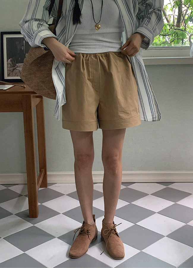 Plain cotton shorts (3color)