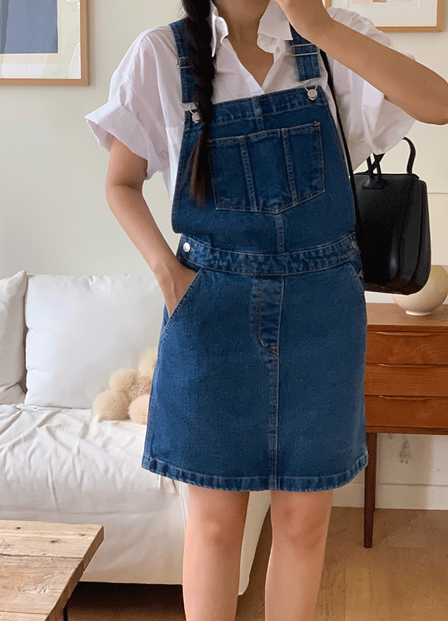 Denim overall ops (1color)