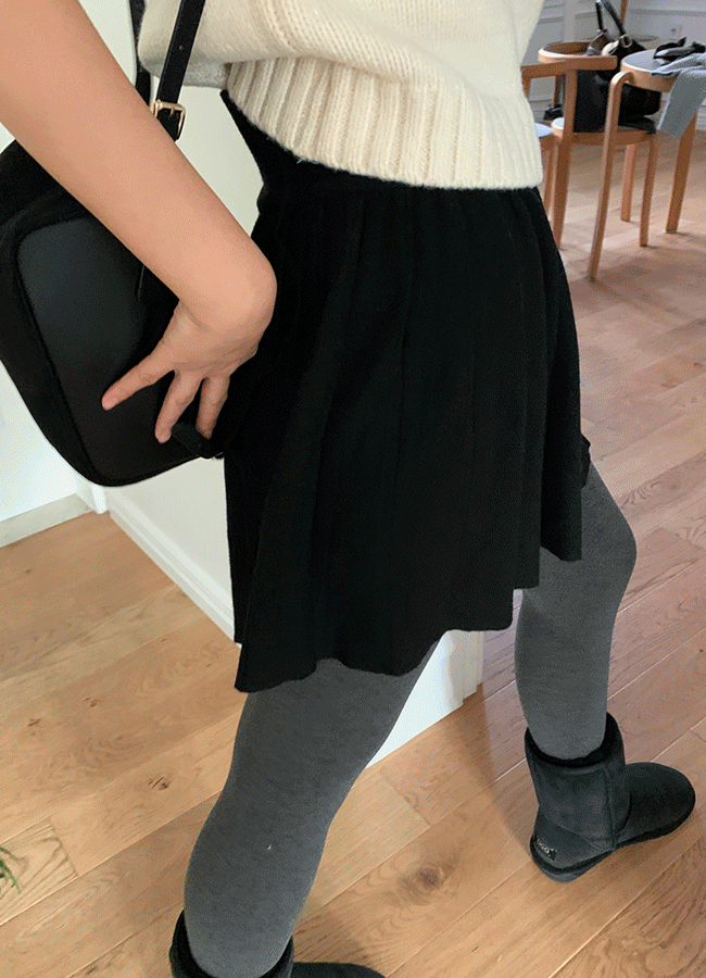 Knit pleats mini skirts (4color)