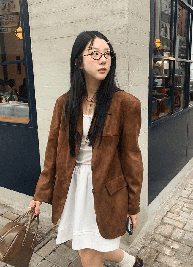 [스웨이드] Cinnamon suede jacket (1color)