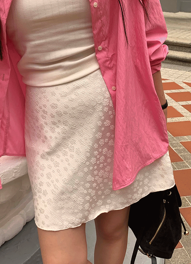 Jacquard silky skirts (2color)